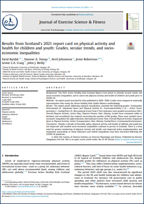 Image of a report in the Journal of Exercise Science & Fitness
